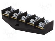 Terminal block; screw terminal; 16mm2; 76A; ways: 5; terminals: 10 PAWBOL