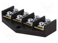 Terminal block; screw terminal; 16mm2; 76A; ways: 4; terminals: 8 PAWBOL