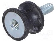 Vibration damper; M6; Ø: 20mm; rubber; L: 15mm; Thread len: 18mm ELESA+GANTER