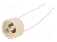 Lampholder: for halogen lamp; GU10; Mat: ceramics; Len: 130mm PAWBOL