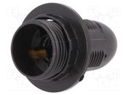 Lampholder: for lamp; E14; with flange; Body: black; Ø: 28mm; L: 57mm PAWBOL