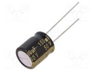 Capacitor: electrolytic; low ESR; THT; 150uF; 50VDC; Ø10x12.5mm PANASONIC