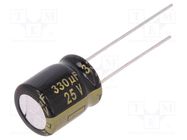 Capacitor: electrolytic; low ESR; THT; 330uF; 25VDC; Ø10x12.5mm PANASONIC