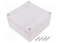 Enclosure: multipurpose; X: 120mm; Y: 120mm; Z: 60mm; 1555; grey HAMMOND