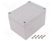 Enclosure: multipurpose; X: 90mm; Y: 120mm; Z: 80mm; 1555; grey HAMMOND