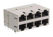 RJ45 CONN, JACK, 8P8C, 8PORT, R/A, TH