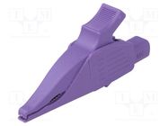 Crocodile clip; 32A; 1kVDC; violet; Grip capac: max.30mm 