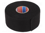 Tape: textile; W: 50mm; L: 25m; Thk: 0.3mm; Automotive; black; 105°C TESA