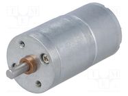 Motor: DC; with gearbox; 2÷7.5VDC; 600mA; Shaft: D spring; 15rpm DFROBOT