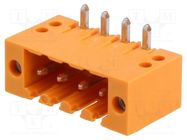 Pluggable terminal block; 3.5mm; ways: 4; angled 90°; socket; male WEIDMÜLLER