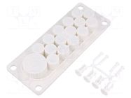 Multigate grommet; elastomer thermoplastic TPE; white; IP30 HT HI TECH POLYMERS