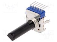 Potentiometer: shaft; 50mW; 10kΩ; ±20%; 300°; for PCB; Shaft: 6mm ALPS