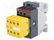 Contactor: 3-pole; NO x3; Auxiliary contacts: NC x2,NO x2; 18A ABB