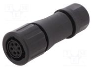 Connector: circular; plug; for cable; PIN: 6; female; w/o contacts AMPHENOL