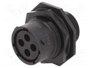 Connector: circular; socket; for panel mounting,front side nut AMPHENOL