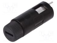 Fuse holder; cylindrical fuses; THT; 5x20mm; -40÷85°C; 6.3A; black SCHURTER