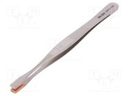 Tweezers; 145mm; Blades: wide; Blade tip shape: shovel 