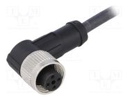 Connection lead; M12; PIN: 4; angled; 2m; plug; 250VAC; 4A; -25÷80°C LAPP