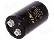 Capacitor: electrolytic; 10mF; 100VDC; Ø51x82mm; Pitch: 22.2mm KEMET