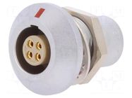 Connector: circular; 1B; socket; female; PIN: 4; soldering; 10A LEMO