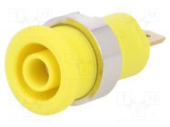 Connector: 4mm banana; socket; 24A; 1kV; Cutout: Ø12.2mm; yellow STÄUBLI