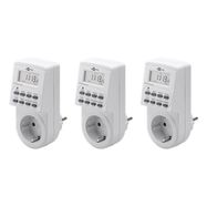 Set of 3, Digital Timer, white - easy-to-use digital time switch