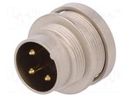 Connector: M16; socket; male; PIN: 3; 5A; 250V; soldering; IP40 LUMBERG