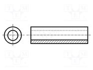 Spacer sleeve; cylindrical; polyamide; L: 7.5mm; Øout: 6.3mm FIX&FASTEN