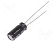 Capacitor: electrolytic; THT; 100uF; 25VDC; Ø5x11mm; Pitch: 2mm 