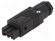 Connector: rectangular; ST; plug; female; PIN: 3; tinned; IP54; 16A HIRSCHMANN