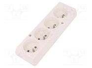 Connector: AC supply; female; splitter; 2P+PE; 250VAC; 16A; white JONEX