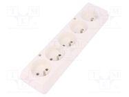 Connector: AC supply; female; splitter; 2P+PE; 250VAC; 16A; white JONEX