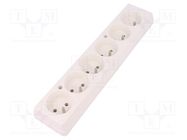 Connector: AC supply; female; splitter; 2P+PE; 250VAC; 16A; white JONEX