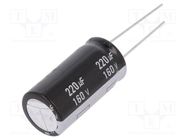 Capacitor: electrolytic; THT; 220uF; 160VDC; Ø16x31.5mm; ±20% PANASONIC