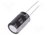 Capacitor: electrolytic; THT; 100uF; 200VDC; Ø16x25mm; Pitch: 7.5mm PANASONIC