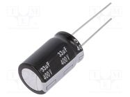 Capacitor: electrolytic; THT; 33uF; 400VDC; Ø16x25mm; Pitch: 7.5mm PANASONIC