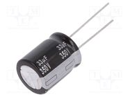 Capacitor: electrolytic; THT; 33uF; 350VDC; Ø16x20mm; Pitch: 7.5mm PANASONIC