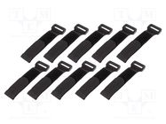 Hook and loop fastener; L: 150mm; W: 20mm; polyamide; black; 10pcs. 