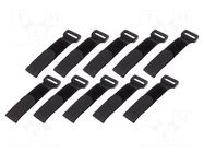 Hook and loop fastener; L: 150mm; W: 20mm; black; polyamide; 10pcs. LOGILINK