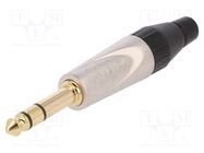 Connector: Jack 6,3mm; plug; male; stereo; ways: 3; straight; grey AMPHENOL