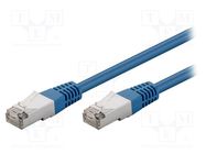 Patch cord; F/UTP; 5e; stranded; CCA; PVC; blue; 1m; 26AWG Goobay