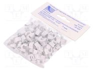 Holder; white; on round cable; 100pcs; with a nail; 7mm 