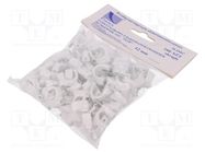 Holder; white; on round cable; 100pcs; with a nail; 12mm PAWBOL