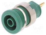 Connector: 4mm banana; socket; 25A; 1kVDC; green; gold-plated; 32mm HIRSCHMANN T&M