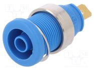 Connector: 4mm banana; socket; 25A; 1kVDC; blue; gold-plated; screw HIRSCHMANN T&M