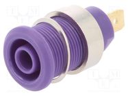 Connector: 4mm banana; socket; 24A; 1kV; Cutout: Ø12.2mm; violet STÄUBLI