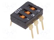Switch: DIP-SWITCH; Poles number: 3; ON-OFF; 0.025A/24VDC; Pos: 2 OMRON Electronic Components