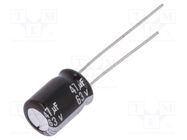 Capacitor: electrolytic; THT; 47uF; 63VDC; Ø8x11.5mm; Pitch: 3.5mm PANASONIC