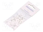 Holder; white; on round cable; 25pcs; with a nail; 7mm PAWBOL