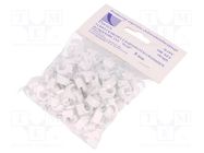 Holder; white; on round cable; 100pcs; with a nail; 8mm PAWBOL